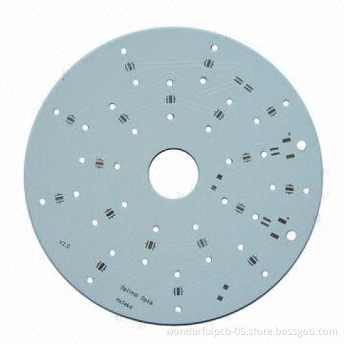 Round LED Double-sided PCB with E-test, Aluminum Base Material